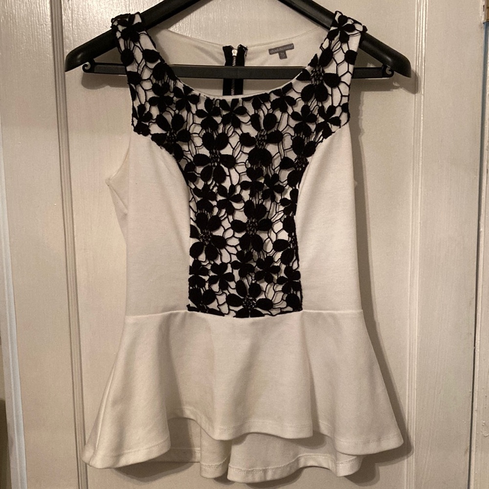 Black and white peplum